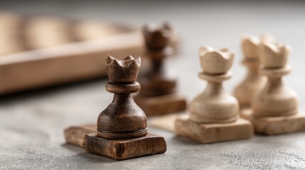 Strategic chess game illustrating leadership values through numerical scale and metric concepts in competitive play