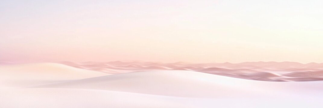 Serene Pastel Desert Landscape Soft Hues Rolling Dunes Calm Atmosphere