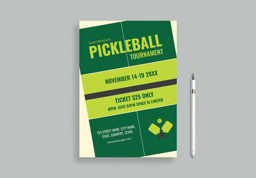 Pickleball Club Tournament Flyer Layout