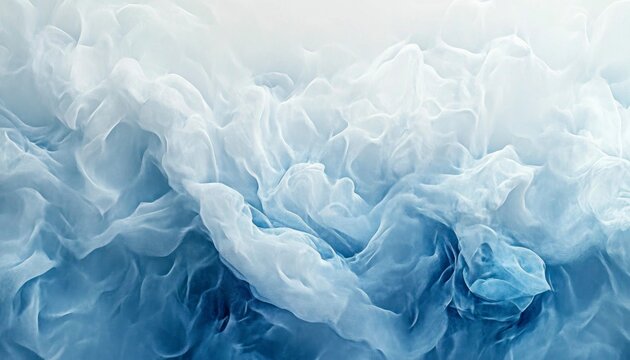 Abstract Blue and White Fabric Texture Soft Flowing Sheer Draped Textile Background