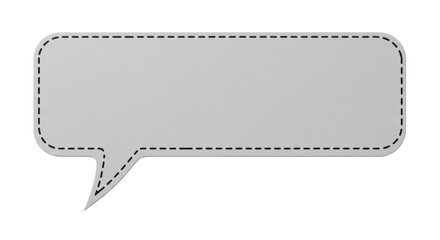 Isolated Speech Bubble with Stitched Border