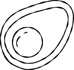 Avocado vector icon Outline illustration