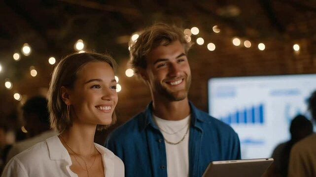Team Brainstorming in a Cozy Loft Office with Digital Tools