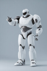 futuristic robot standing on clean neutral background