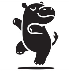 Fototapeta premium Baby Hippopotamus Dance Silhouette