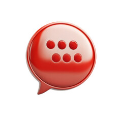 Fototapeta premium Red speech bubble icon indicating processing message or loading sign shiny on transparent background