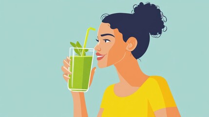 Woman Drinking Smoothie