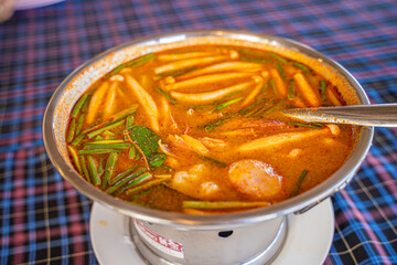 Tom Yum Kung Hot Pot in a Seaside Restaurant, Phuket