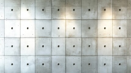 Gray concrete wall with patterned holes.