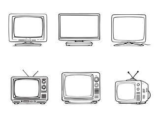 tv line art vector design for modern digital displays