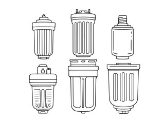water filter line art simple outline drawing vector icon