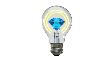 Isolated Light Bulb with Diamond