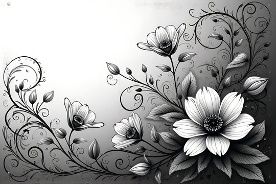 Abstract Swirls and Curls – Intricate Wedding Design Elements in Minimalist Vector Style
