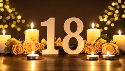 18th Birthday Candles  Roses.