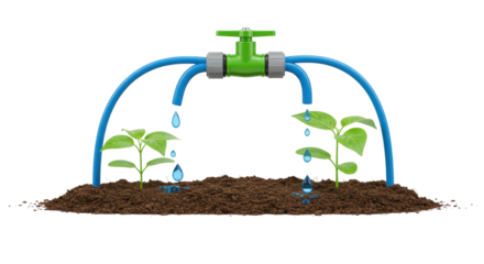 Isolated Plants with Irrigation System