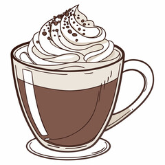 Realistic vector artwork of hot chocolate, a cozy and popular drink, perfect for winter-themed designs, food illustrations, and beverage-related projects.