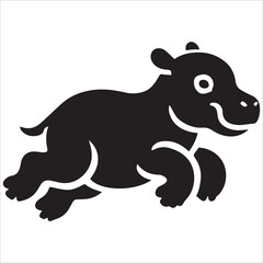 Fototapeta premium Baby Hippopotamus Dance Silhouette