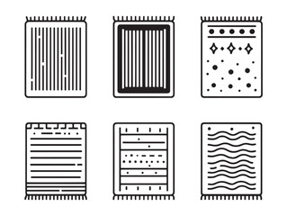 abstract rug line art patterns for graphic design