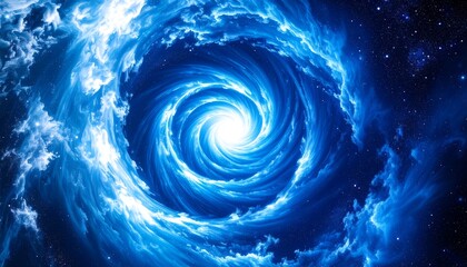 Celestial Vortex with Blue Nebula.