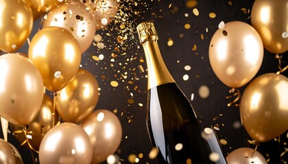 Champagne with Balloons, and Celebration.