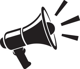 Electric megaphone with sound or marketing advertising flat vector icon for apps and websites