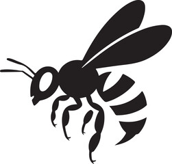 flying honey bee. silhouette honey bee icon vector