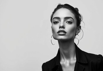 Striking monochrome portraits showcasing model's portfolio,  pose,  texture