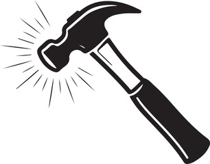 Hammer silhouette vector icon design.