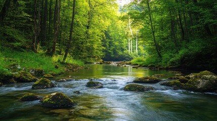 Obraz premium Tranquil forest stream