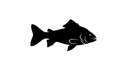 Silhouette of a Fish Elegant Black and White Aquatic Life Illustration
