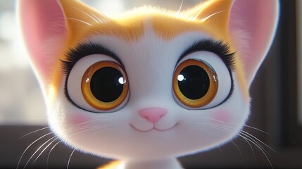 Fototapeta premium Close-up of a cartoon cat's face.