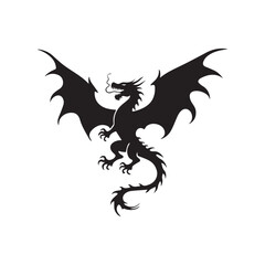 ragon Silhouette with Open Mouth