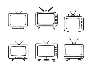 elegant tv line art artwork for commercial use