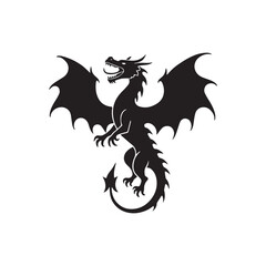 ragon Silhouette with Open Mouth