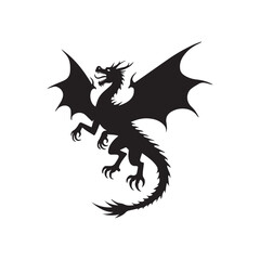 ragon Silhouette with Open Mouth