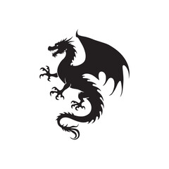 ragon Silhouette with Open Mouth