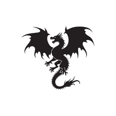 ragon Silhouette with Open Mouth