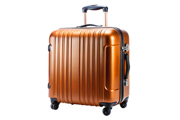 Orange carry-on suitcase isolated on a white background