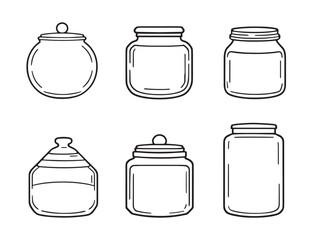 Hand drawn sugar jar line art for vector collections