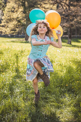 Kind, Mädchen, Luftballons, Sommer