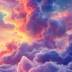 Beautiful Colorful Clouds with Vibrant Sunset and Sky Effects