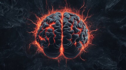 Abstract Visualization of the Human Brain and Spinal Cord with Energetic Highlights