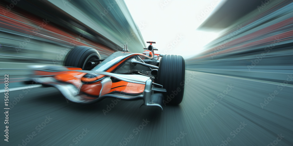 Poster formula one driver racing at high speed - formula 1 road racing concept - model by ai generative