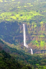 Vajrai Waterfall, located in Maharashtra, India, is a picturesque spectacle of nature’s grandeur.