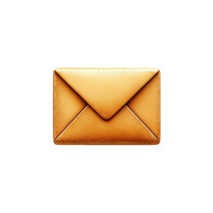 An elegant golden envelope waiting to deliver your heartfelt message on transparent background