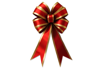 Elegant red and gold gift bow against a rich red background for festive occasions