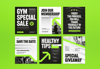 Black Green Utilitarian Gym Social Media