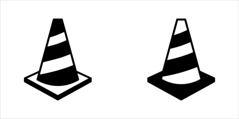 Traffic Cone Icon Set, eps 10