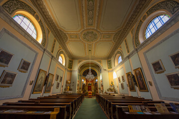 Empire style church of Exaltation of Holy Cross, Frantiskovy lazne, Western Bohemia, Czech Republic