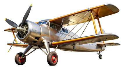 Vintage biplane airplane isolated on white background png ai generated isolated on a white background